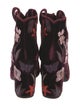 Laurence Dacade Velvet Floral Print Western Boots