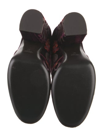 Laurence Dacade Velvet Floral Print Western Boots