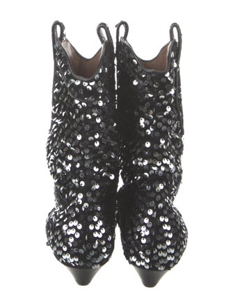 Laurence Dacade Sequins Patterned Combat Boots