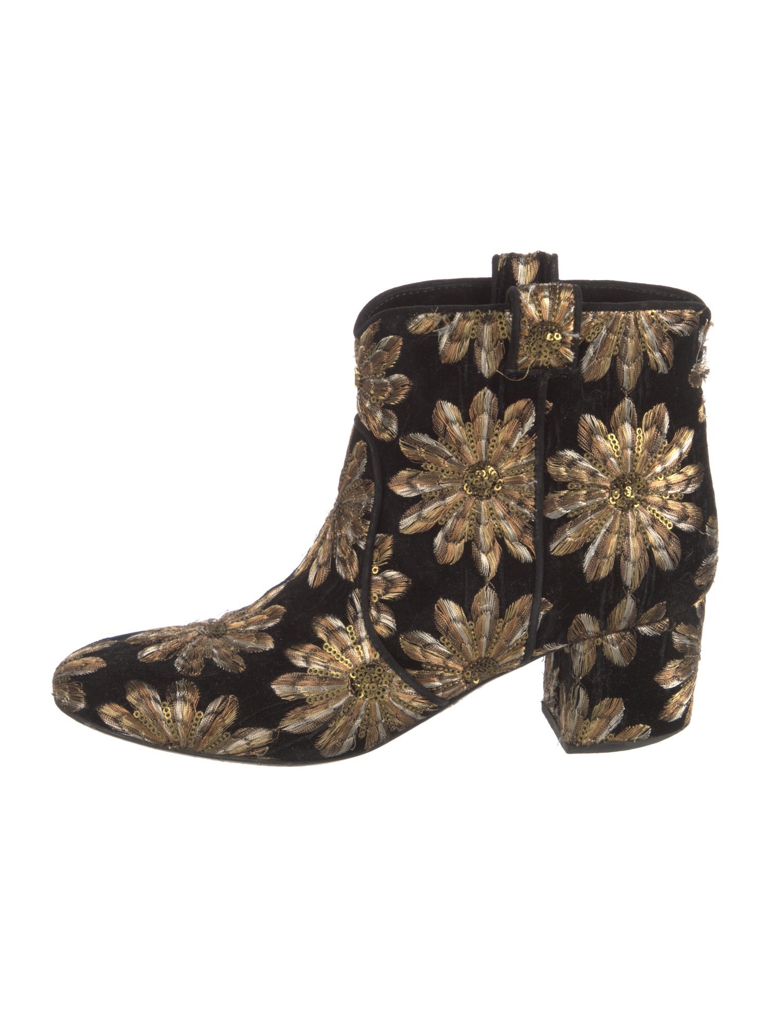 Laurence Dacade Velvet Floral Print Boots