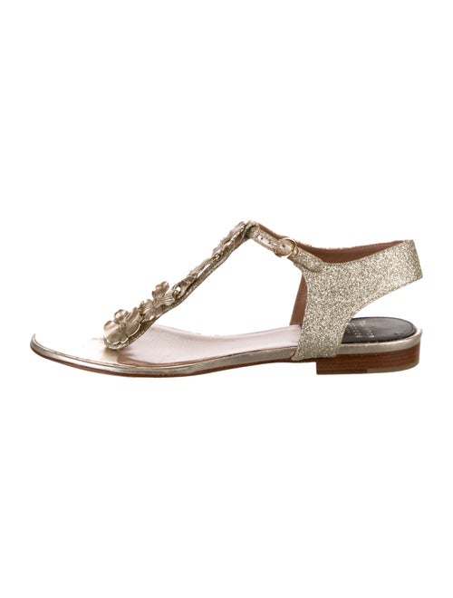 Laurence Dacade Glitter T-Strap Sandals