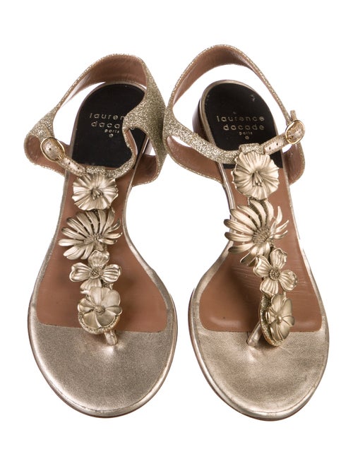 Laurence Dacade Glitter T-Strap Sandals