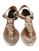 Laurence Dacade Glitter T-Strap Sandals