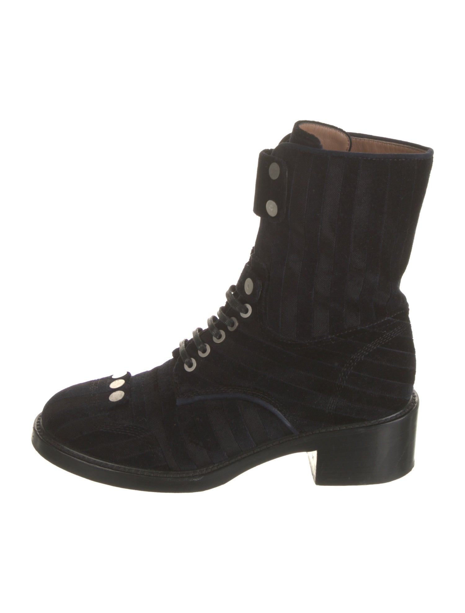 Laurence Dacade Velvet Combat Boots