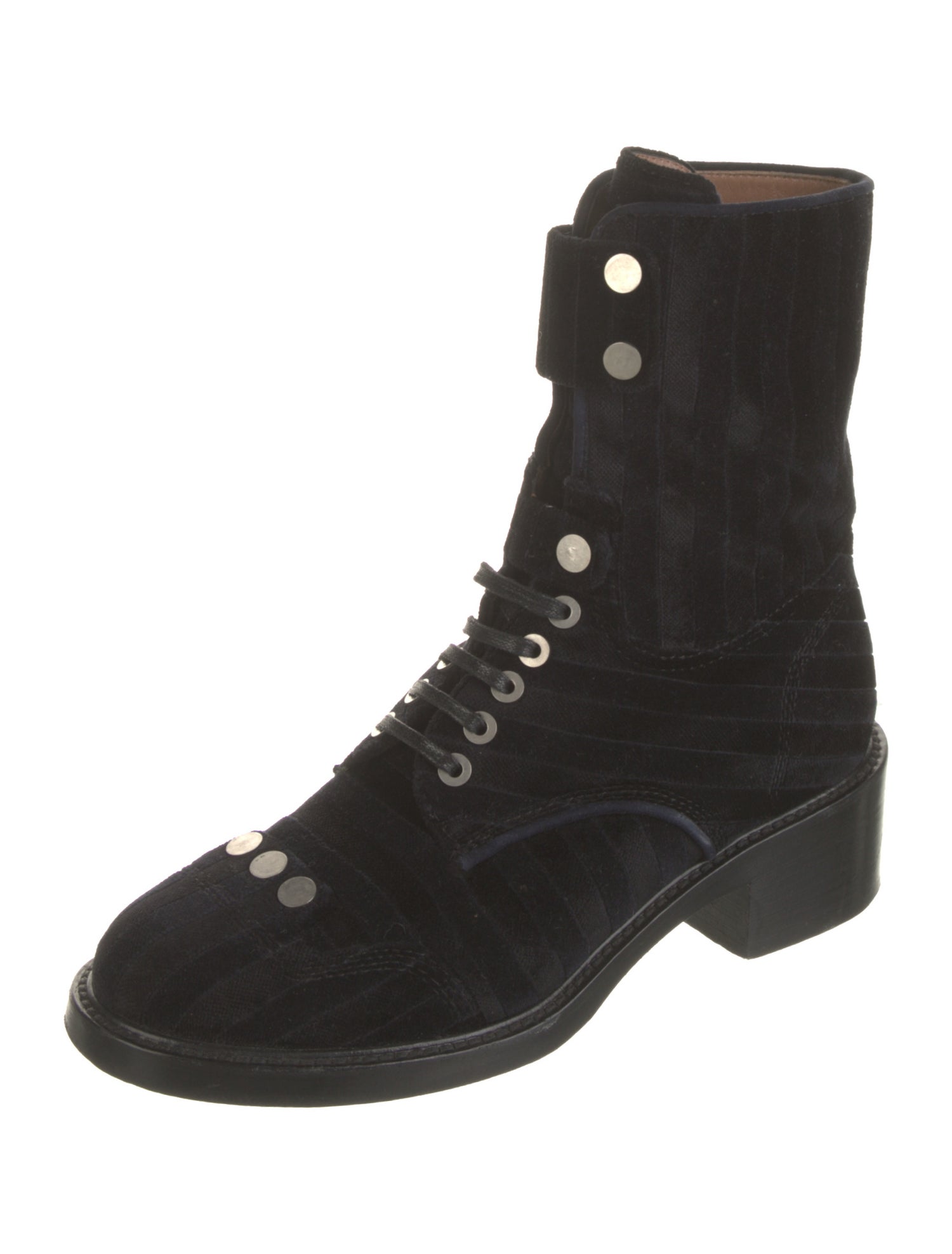 Laurence Dacade Velvet Combat Boots