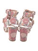 Laurence Dacade Leather Floral Print T-Strap Sandals