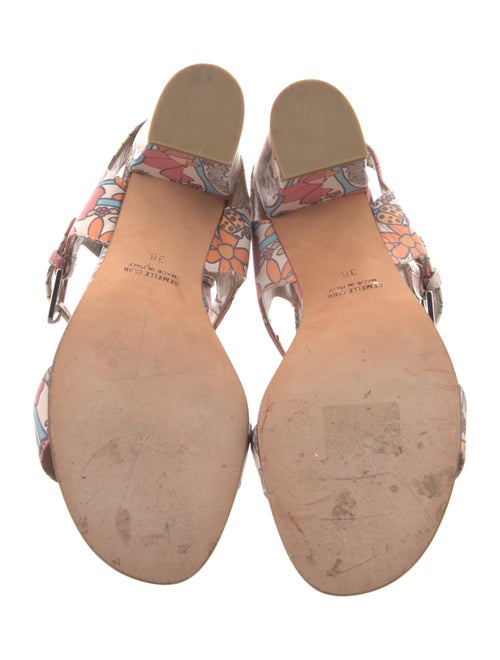 Laurence Dacade Leather Floral Print T-Strap Sandals