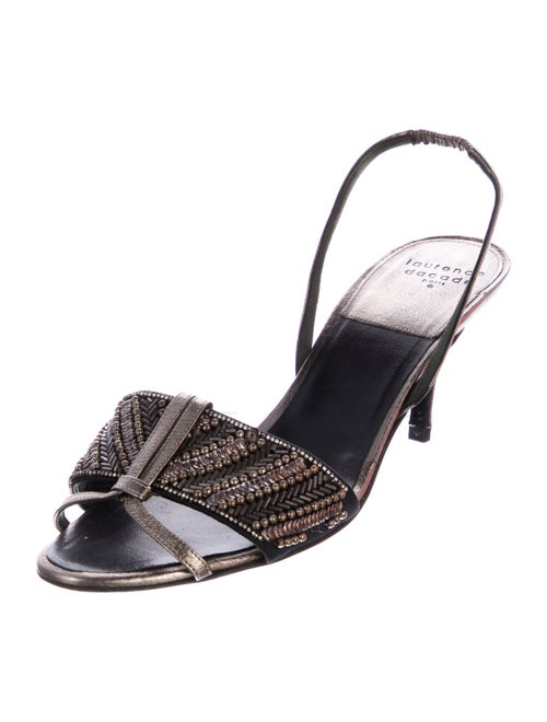 Laurence Dacade Leather Beaded Accents Slingback Sandals