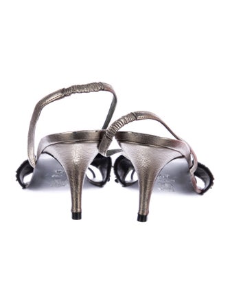 Laurence Dacade Leather Beaded Accents Slingback Sandals