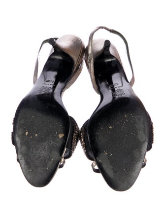 Laurence Dacade Leather Beaded Accents Slingback Sandals