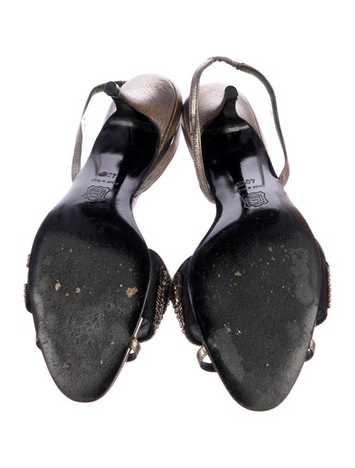 Laurence Dacade Leather Beaded Accents Slingback Sandals