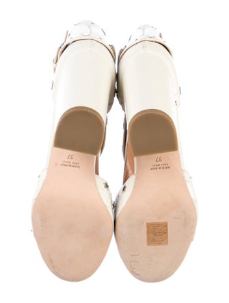 Laurence Dacade Leather Cutout Accent T-Strap Pumps