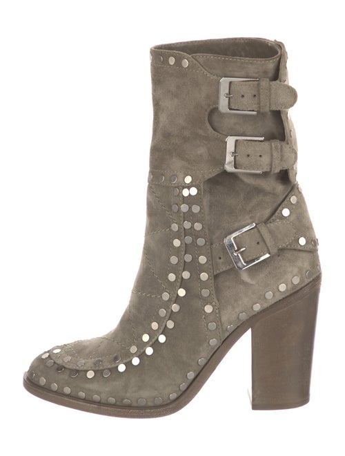 Laurence Dacade Suede Studded Accents Combat Boots