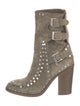 Laurence Dacade Suede Studded Accents Combat Boots