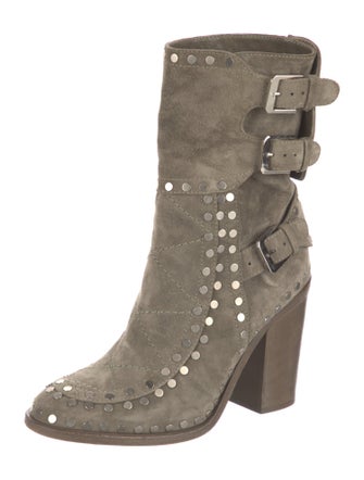 Laurence Dacade Suede Studded Accents Combat Boots