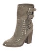 Laurence Dacade Suede Studded Accents Combat Boots