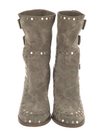 Laurence Dacade Suede Studded Accents Combat Boots