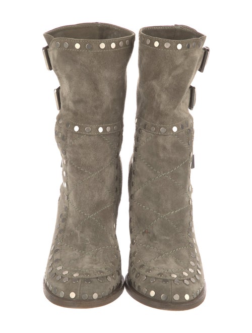 Laurence Dacade Suede Studded Accents Combat Boots