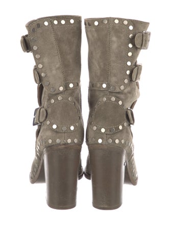 Laurence Dacade Suede Studded Accents Combat Boots