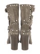 Laurence Dacade Suede Studded Accents Combat Boots
