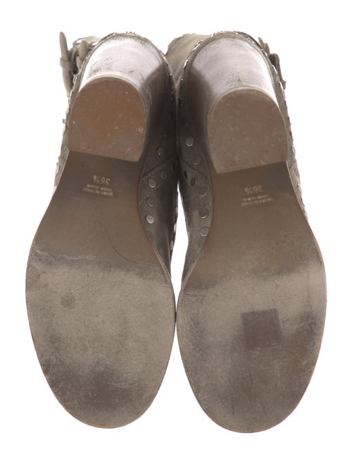 Laurence Dacade Suede Studded Accents Combat Boots