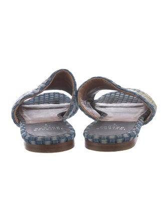 Laurence Dacade Denim Floral Print Slides