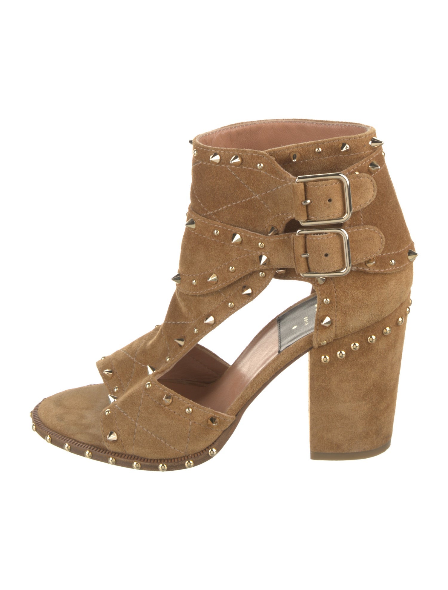 Laurence Dacade Suede Studded Accents Gladiator Sandals