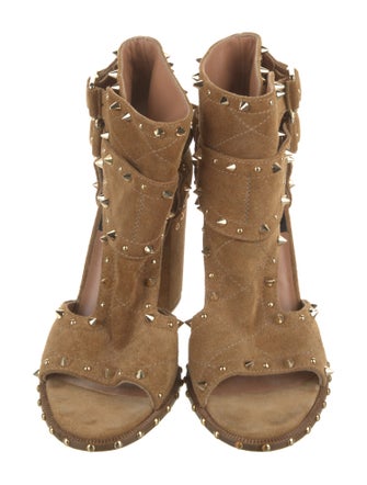 Laurence Dacade Suede Studded Accents Gladiator Sandals