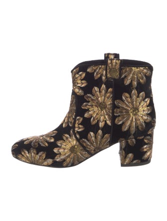 Laurence Dacade Velvet Floral Print Boots