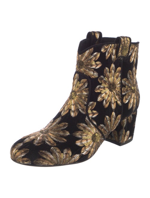 Laurence Dacade Velvet Floral Print Boots