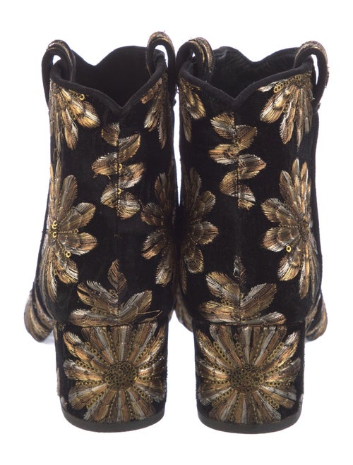 Laurence Dacade Velvet Floral Print Boots