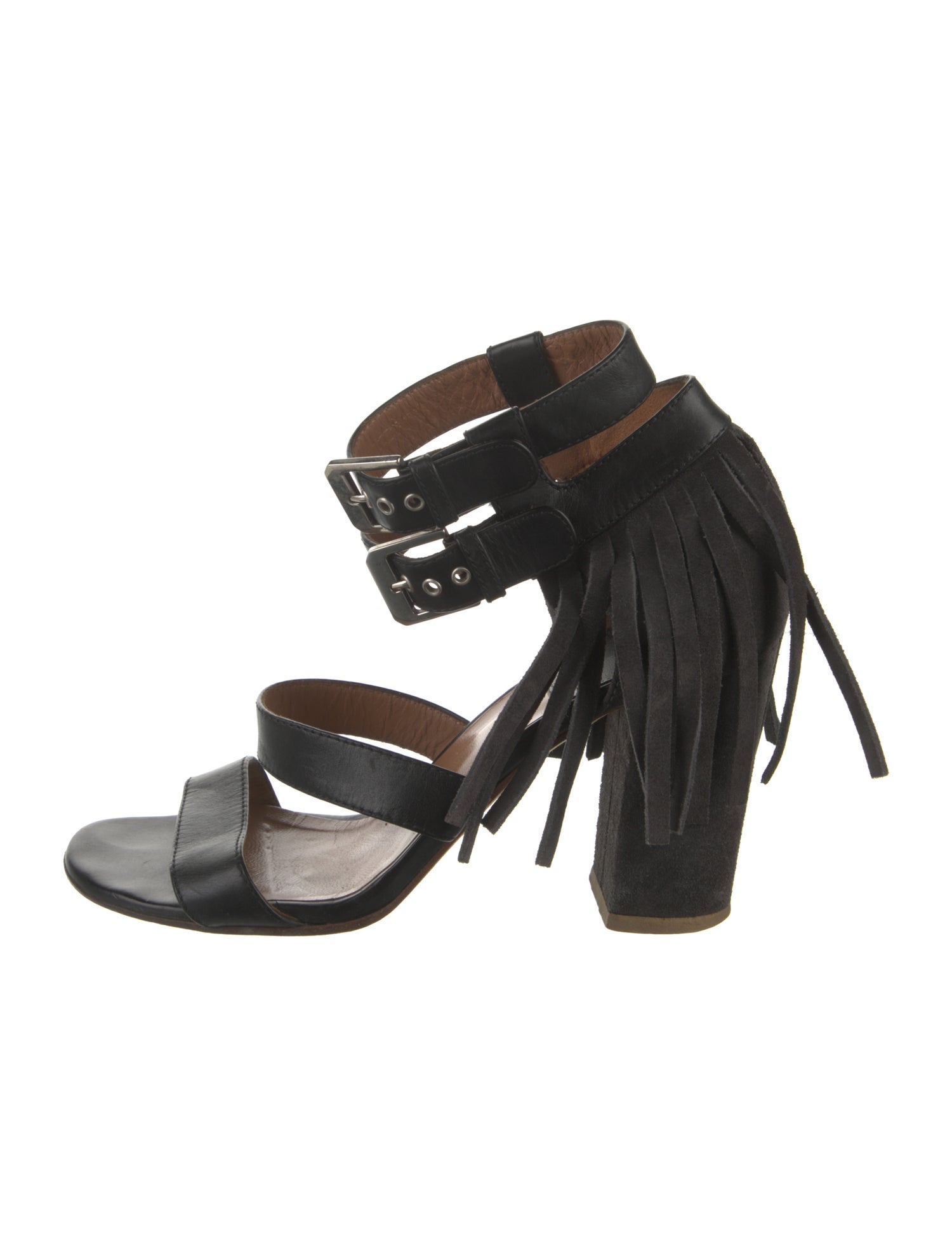 Laurence Dacade Leather Fringe Trim Accent Sandals