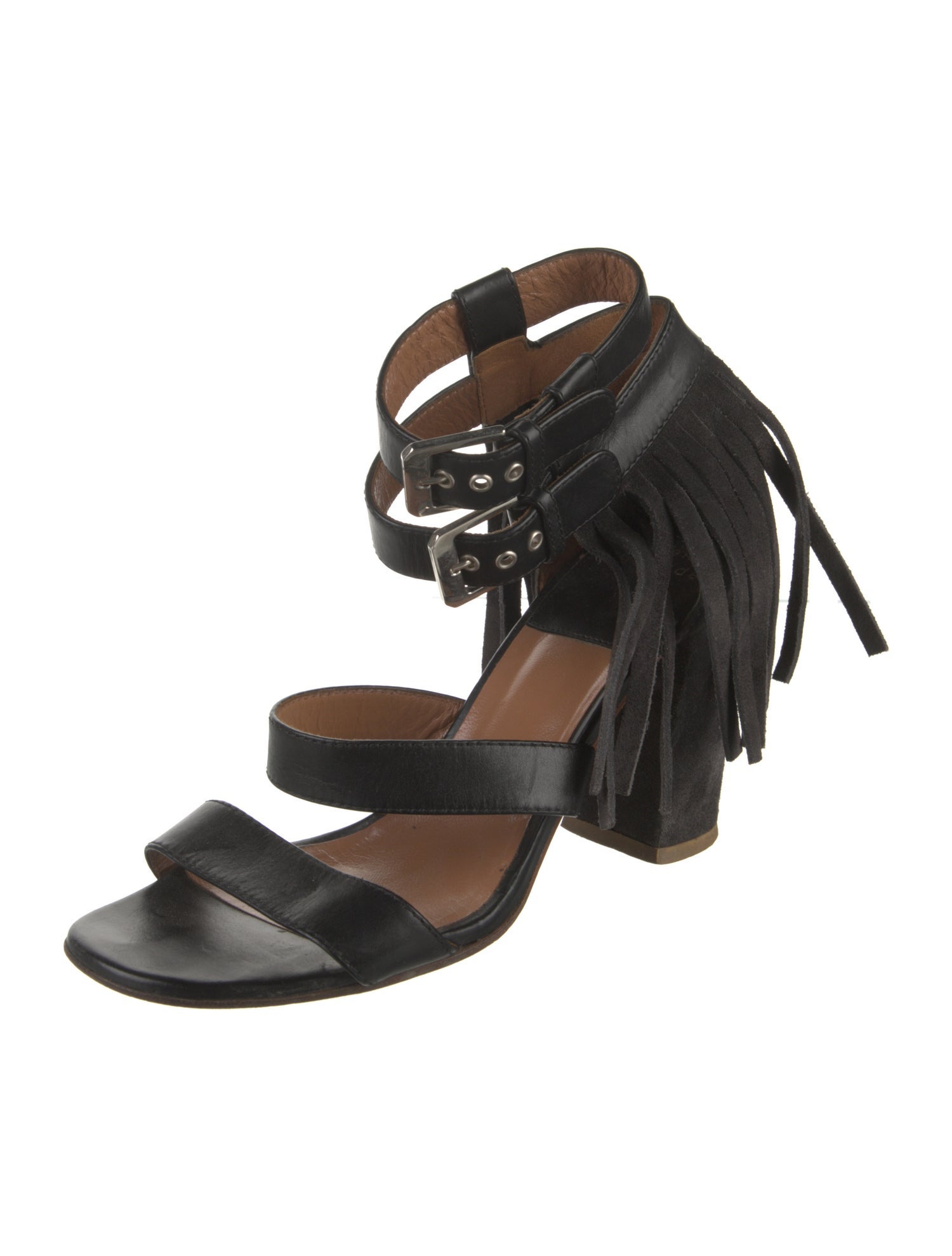 Laurence Dacade Leather Fringe Trim Accent Sandals