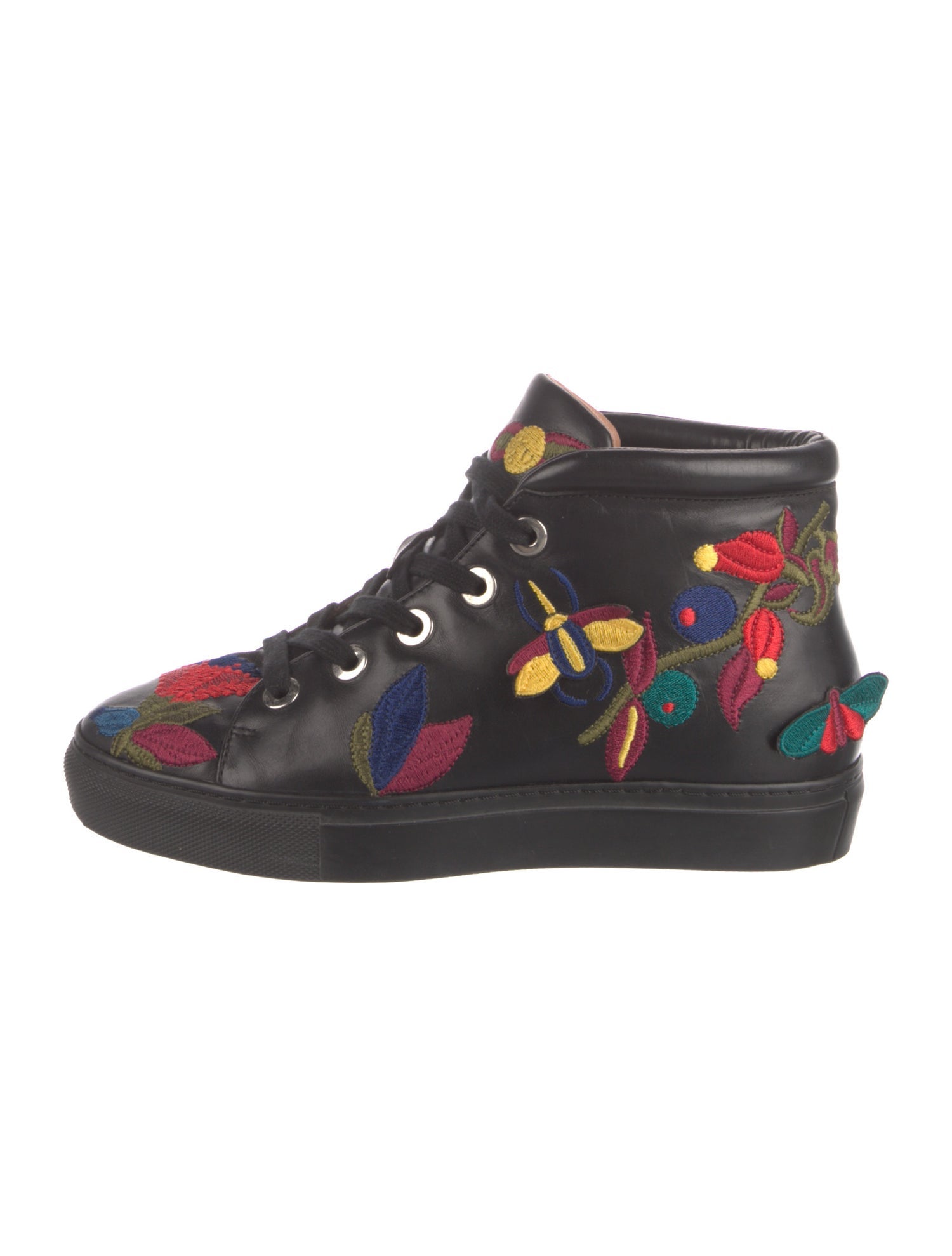 Laurence Dacade Leather Floral Print Sneakers
