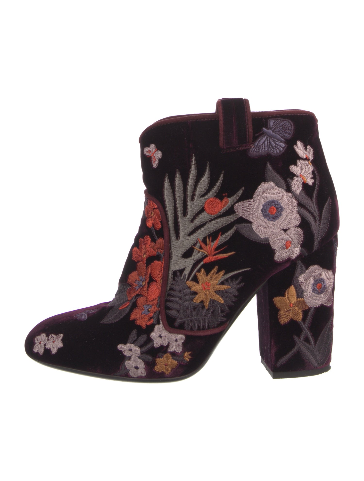 Laurence Dacade Velvet Floral Print Boots