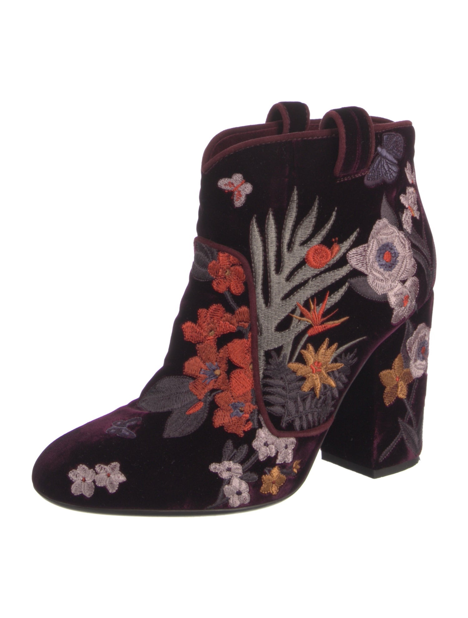 Laurence Dacade Velvet Floral Print Boots