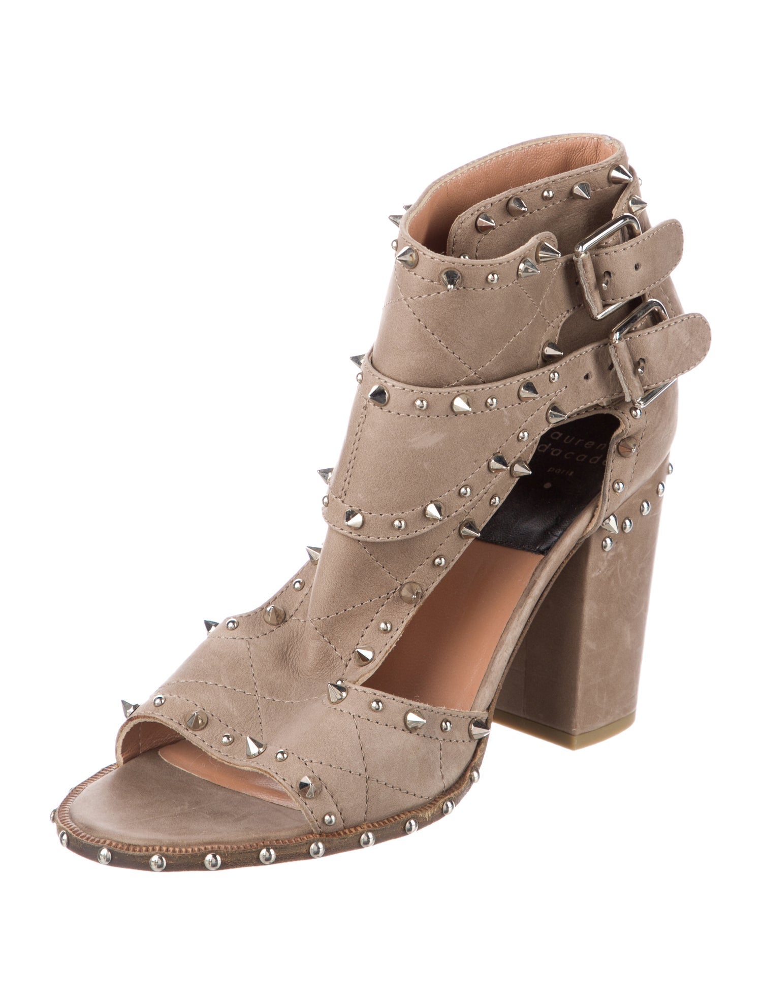 Laurence Dacade Suede Studded Accents Gladiator Sandals