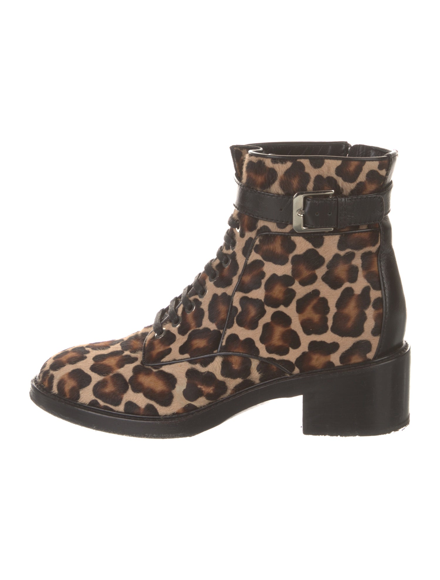 Laurence Dacade Ponyhair Animal Print Combat Boots