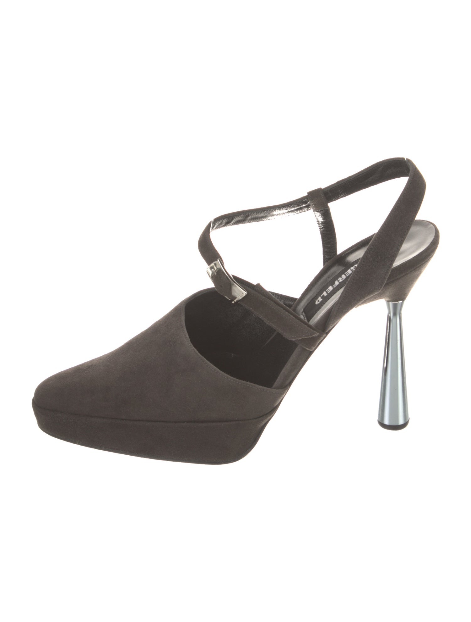 Lagerfeld Suede T-Strap Pumps
