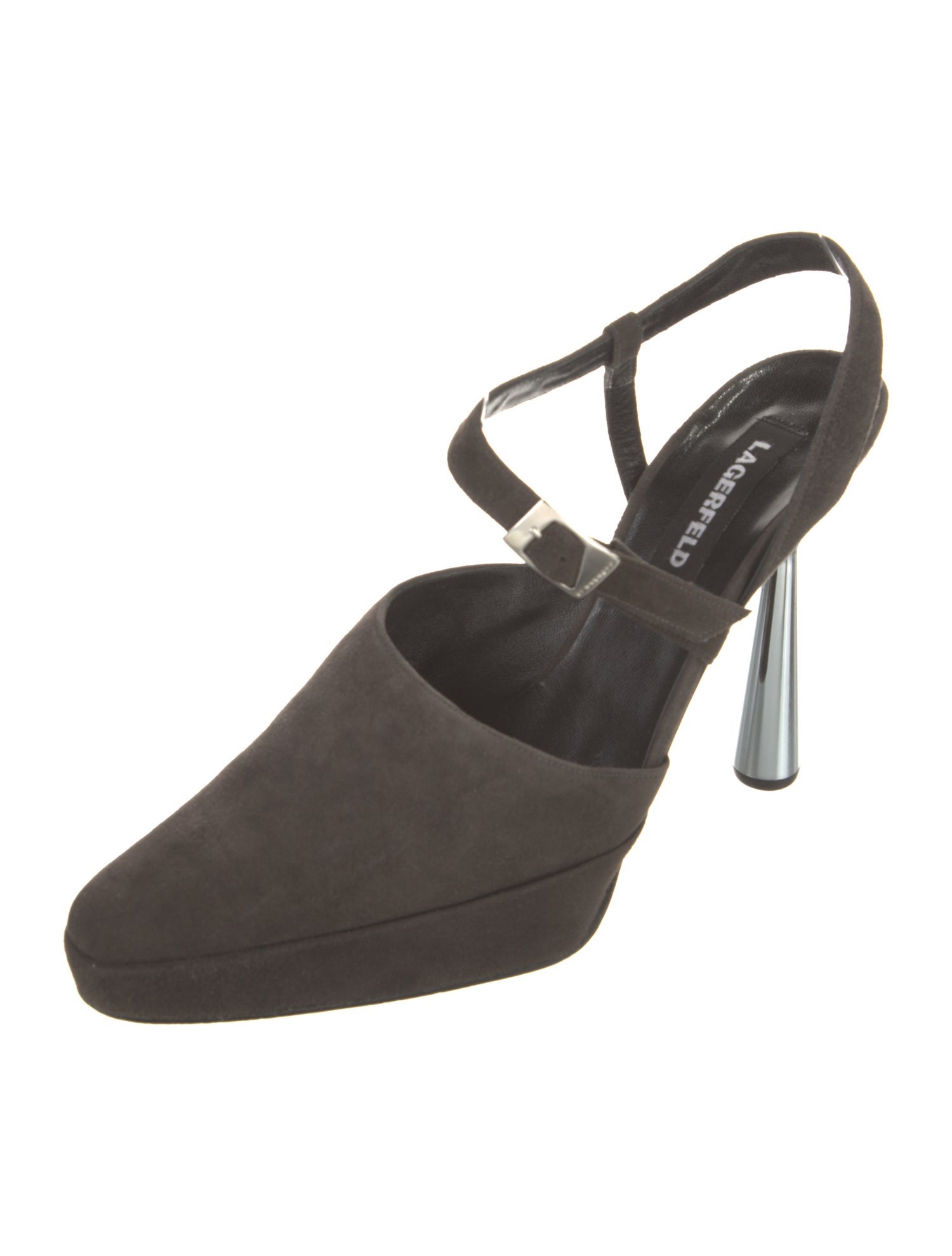 Lagerfeld Suede T-Strap Pumps