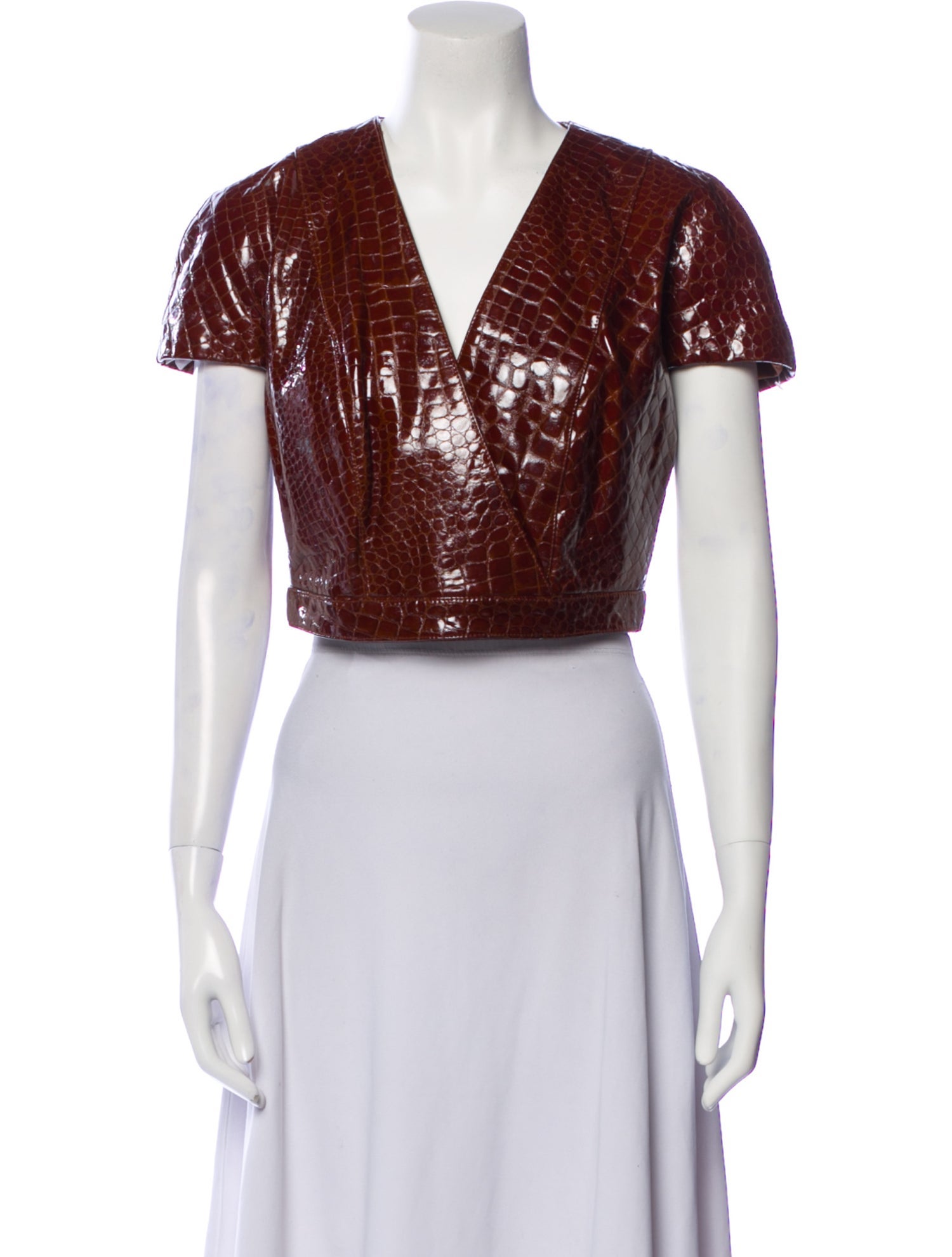 Lagerfeld Vintage Ram Leather Crop Top