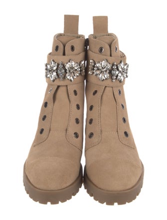 Lagerfeld Suede Combat Boots