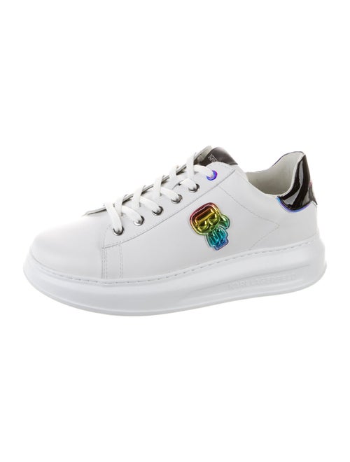 Lagerfeld Leather Embroidered Accent Sneakers