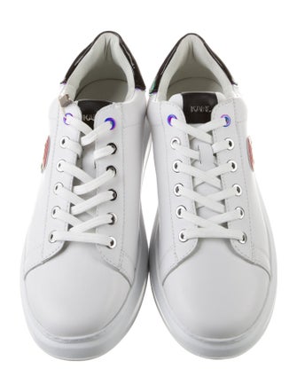 Lagerfeld Leather Embroidered Accent Sneakers