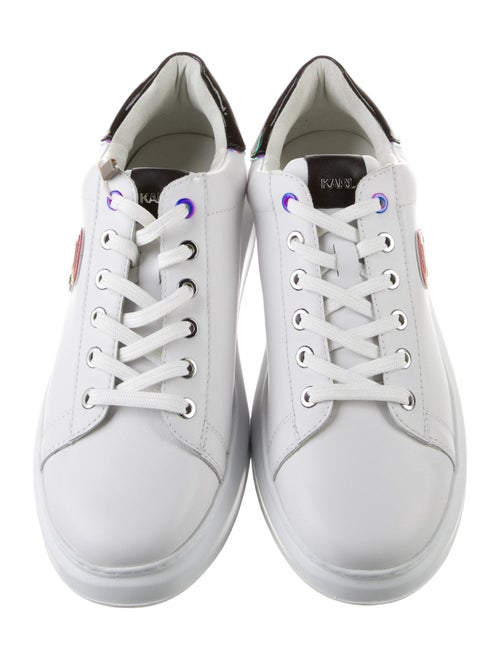 Lagerfeld Leather Embroidered Accent Sneakers