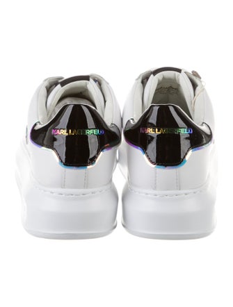Lagerfeld Leather Embroidered Accent Sneakers