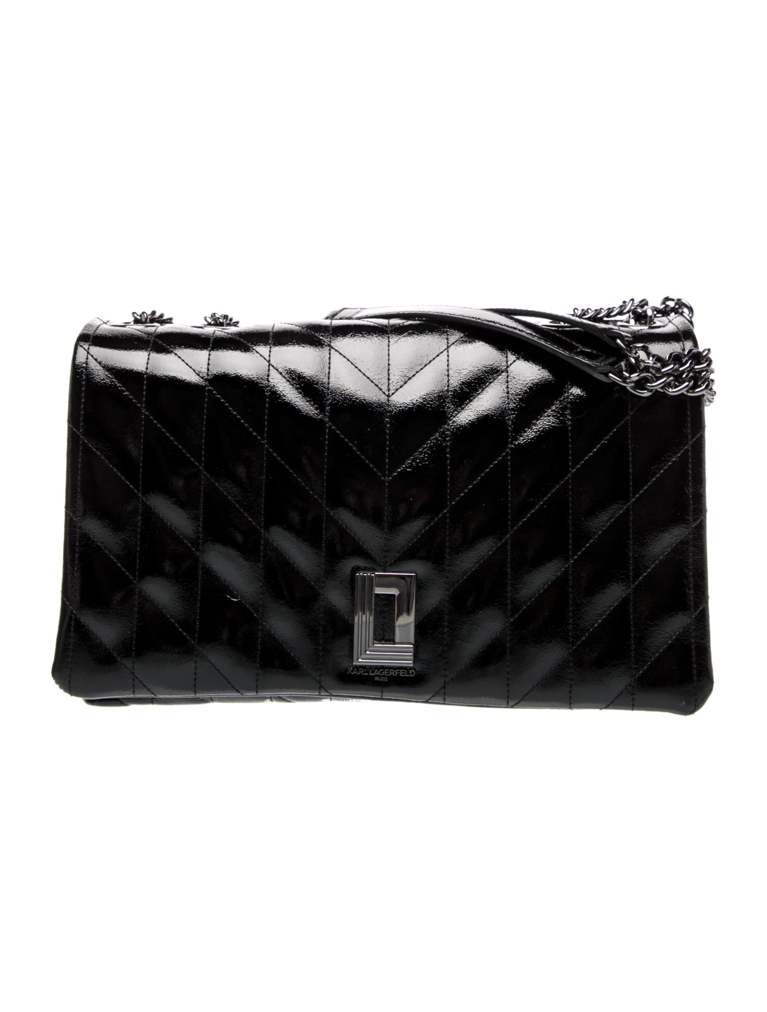 Lagerfeld Patent Leather Shoulder Bag