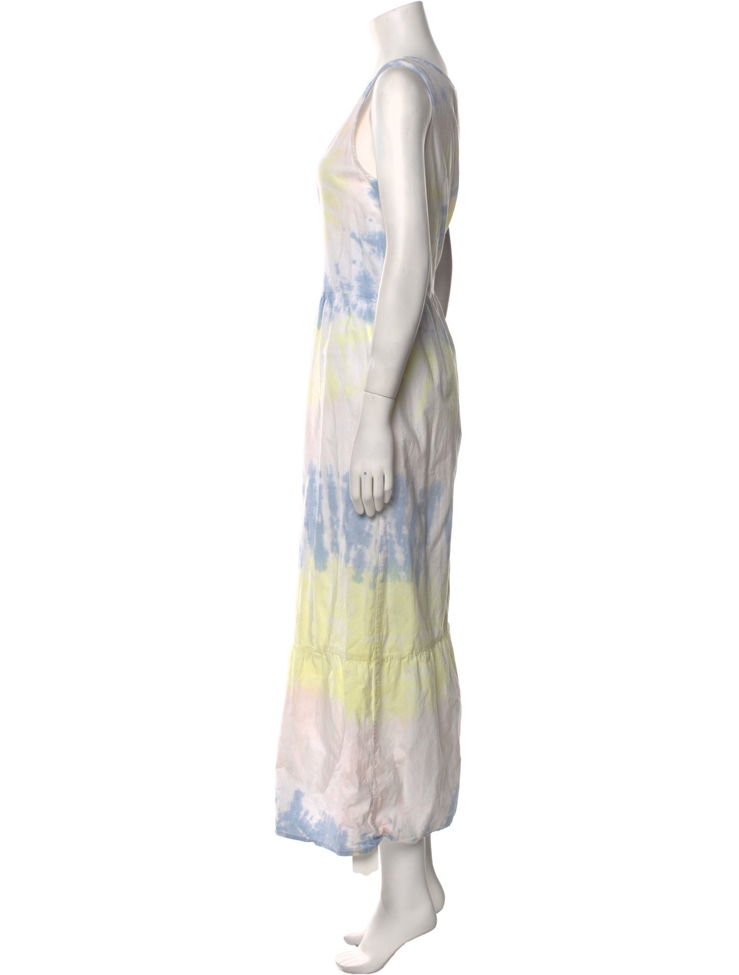 LACAUSA Tie-Dye Print Long Dress