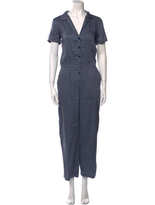 LACAUSA Striped V-Neck Jumpsuit