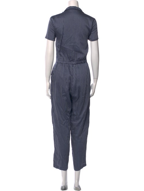 LACAUSA Striped V-Neck Jumpsuit